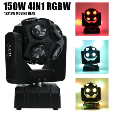 Mini 12x12W LED Beam Moving Head Light RGBW DMX DJ WeddingParty Stage Wash Light