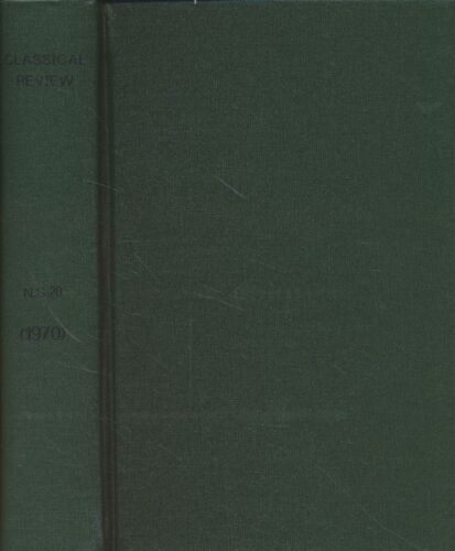 The Classical Review, XX. Vol. LXXXIV de la série continue. Fordyce, C.J. a - Photo 1/1
