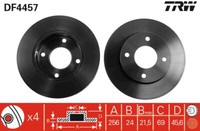 Pack De 2 - Bremsscheibe DF4457 TRW FüR Mitsubishi Smart