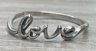 BOMA Sterling Silver 925 LOVE Script Cursive Sweet Ring SZ 8 1g Vintage Signed