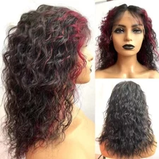 18" Black Body Wave Brazilian Human Hair Full Wig Front Wig 13x4x1 Lace wigs 12A
