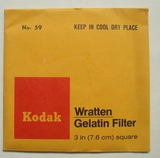 KODAK WRATTEN GELATIN FILTER NO 59 3" or 75mm Square
