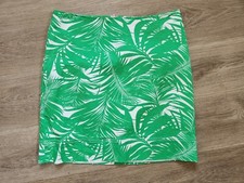 TALBOTS Green and White Tropical Leaf Print Lined Skirt Womens Size 10