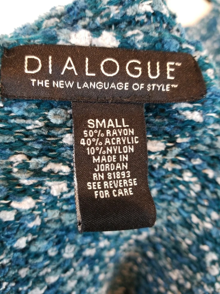 Conjunto de suéter y cárdigan abierto Dialogue de 2 piezas para mujer azul multicolor  Foto 4 de 4