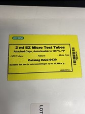 Bio-Rad Tube 2 ml with Pierceable Cap Autoclavable Total of 450 Tubes