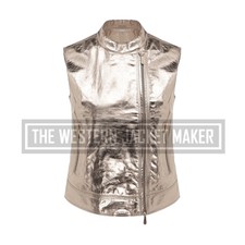 Metallic Vest For Women, Leather Biker Vests Womens, Get 30% Off & Free Delivery