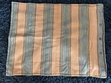 RALPH LAUREN Thick Herringbone Pillow Sham Tan Green Stripe Vintage Explorer
