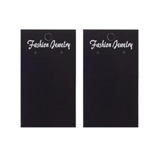 100 pcs Rectangle Black Earring Displays Paper Cards Jewelry Display 90x50mm