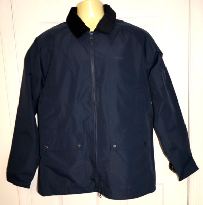 NWT Barbour Domus Navy Blue Waterproof Breathable 2-Way Zip L/S Lined Jacket L