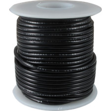 Wire, 22 AWG Stranded Core, PVC, 600V, spooled, Color: Black, Length: 1000 feet