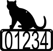Cat #08 House Address Sign - Made in USA