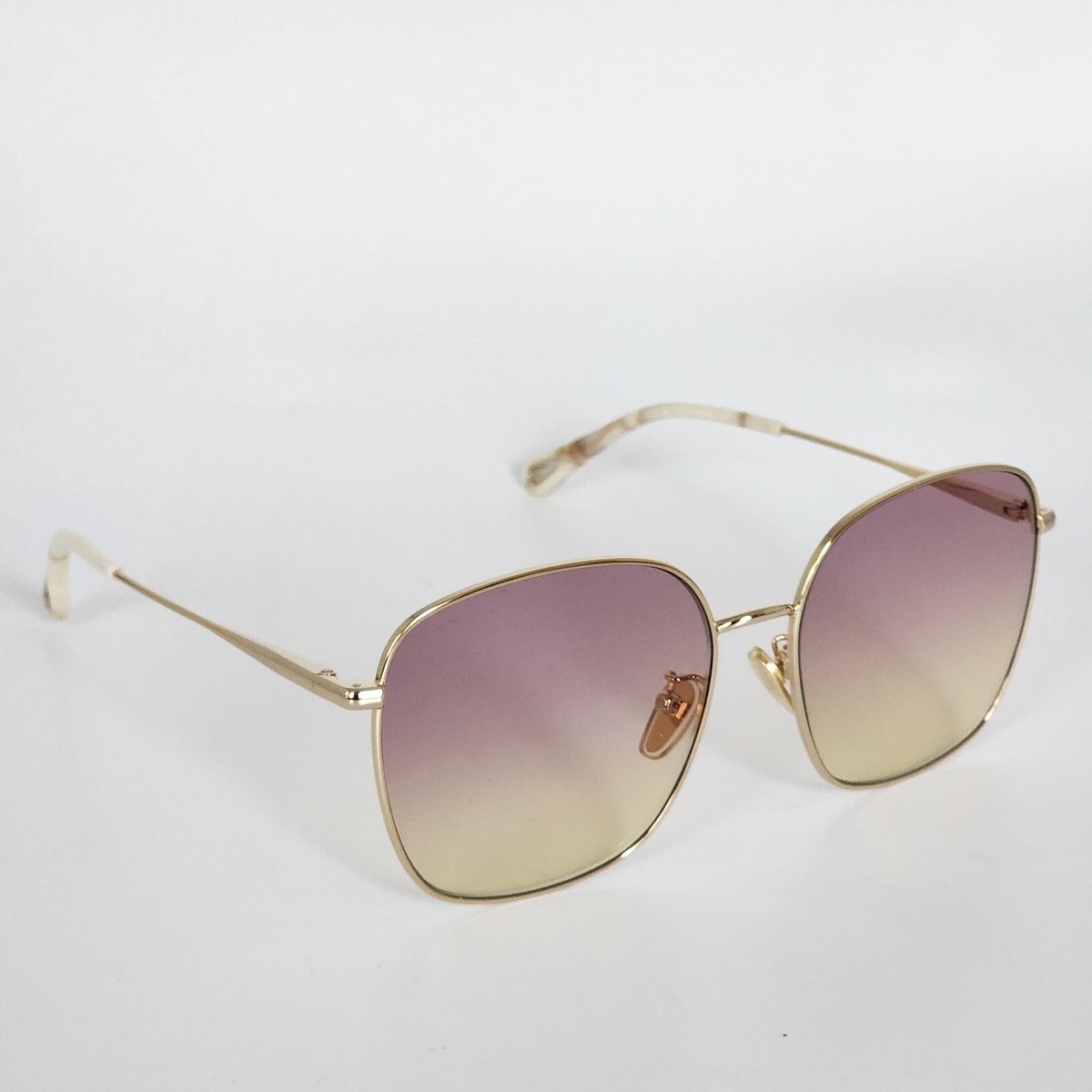 Chloe アイウェア スクエア フレム サンクラス CH0194SK 004 🍀CHLOE Square CH0076SK 004 Gold/ Gold Pink Gradient