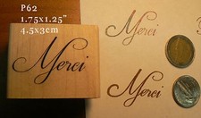 P62 Merci script rubber stamp