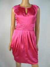 $128 Vince Camuto Pink Hammered Satin Keyhole Pleated Sheath Dress 2 NWT V252