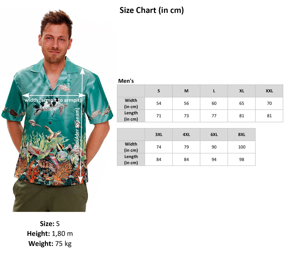 KY's Original Camisa Hawaiana Loro en todas Partes Parrot Allover Negro
