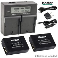 Kastar 2 Battery  Dual Ultra Fast Charger for Canon LP-E17 LPE17 LC-E17