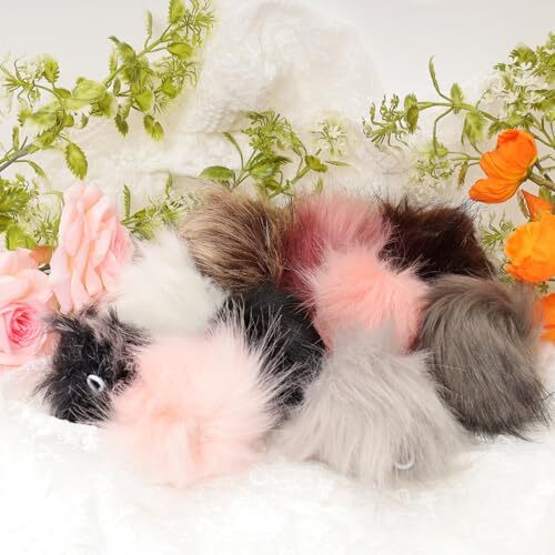 20 Pcs Faux Fur Pom Poms for Hats Mixed Colors Fluffy Pompom Ball Multicolor - Bild 7 von 7