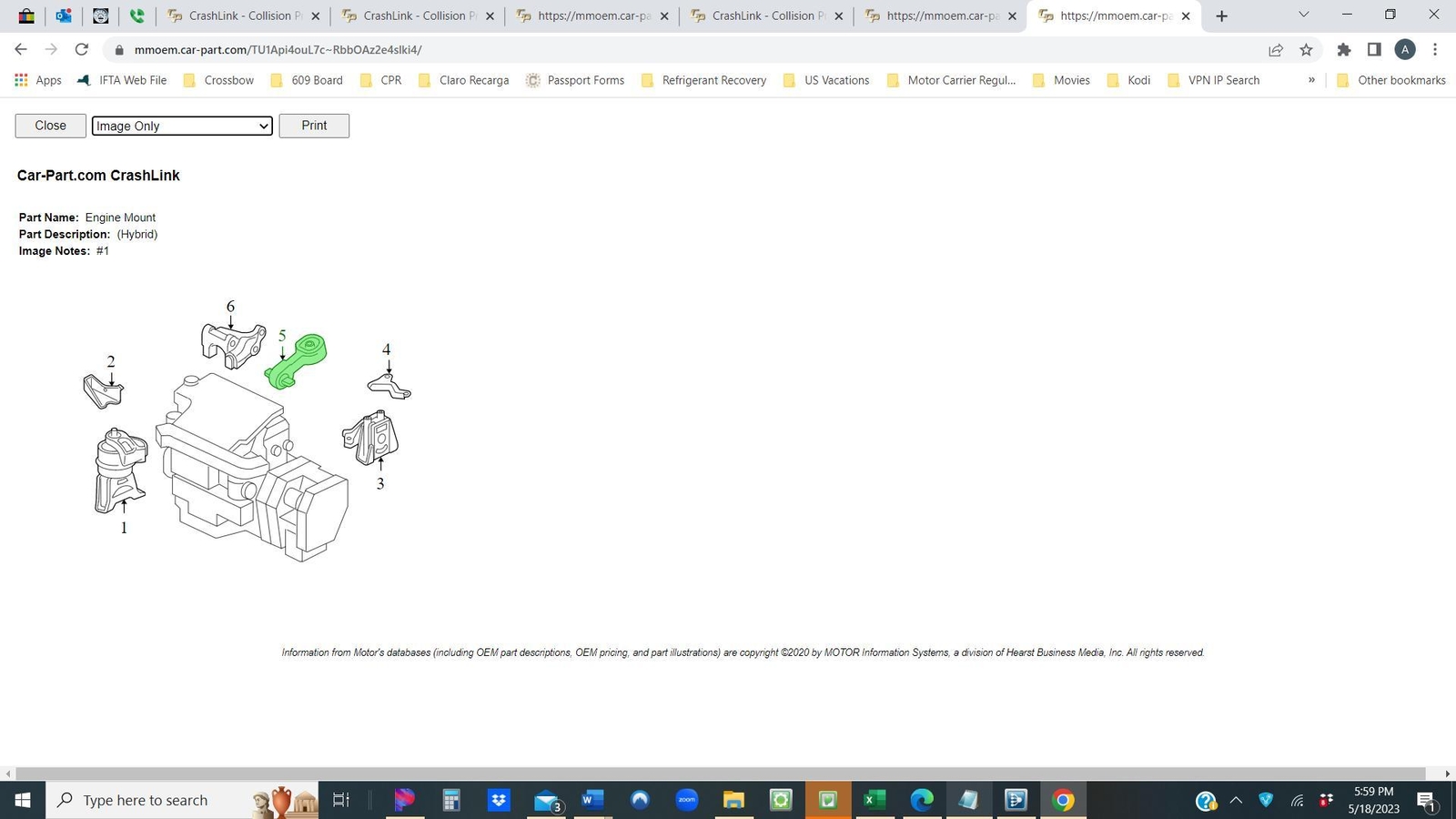 09 HONDA CIVIC #5 Engine Support Rod OEM 50890SNCA91 | eBay