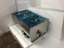 TECHTONGDA 5 Pan Food Warmer Steam Table Countertop Steamer Kitchen Supply NEW