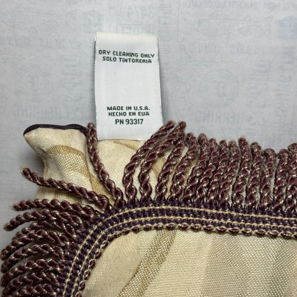 Croscill Chambord 2 Cassis Fringe Throw Pillows Amethyst Purple Damask Floral - Image 3 of 4