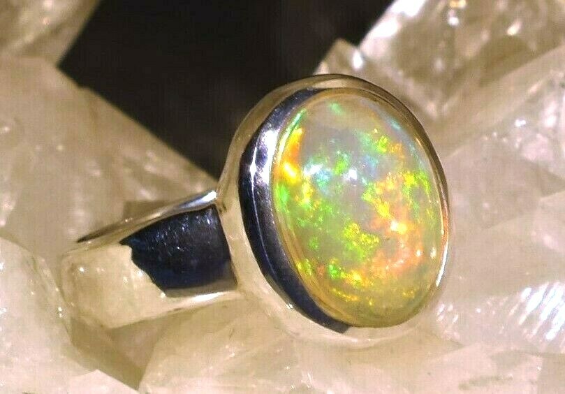 Opal Ring Freudentanz 925 Sterling Silber - Handarbeit - Unikat
