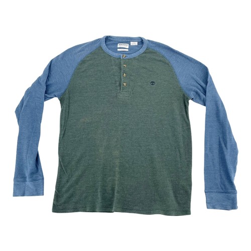 Timberland Mens Green Henley Neck Slim 
