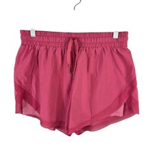 Womens Pink Running Athletic Shorts Lined Polyester Spandex 4" Inseam Size L