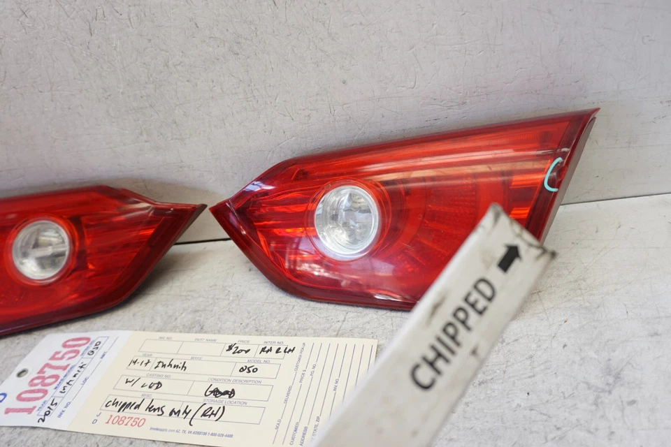 Infiniti Q50 2014-2017 izquierda y derecha con juego de luces traseras interiores LED OEM JD108750 Foto 3 de 4