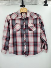 Levi's Pearl Snap Red Plaid Shirt Men's Size XXL Western Cowboy Long Sleeve Nice