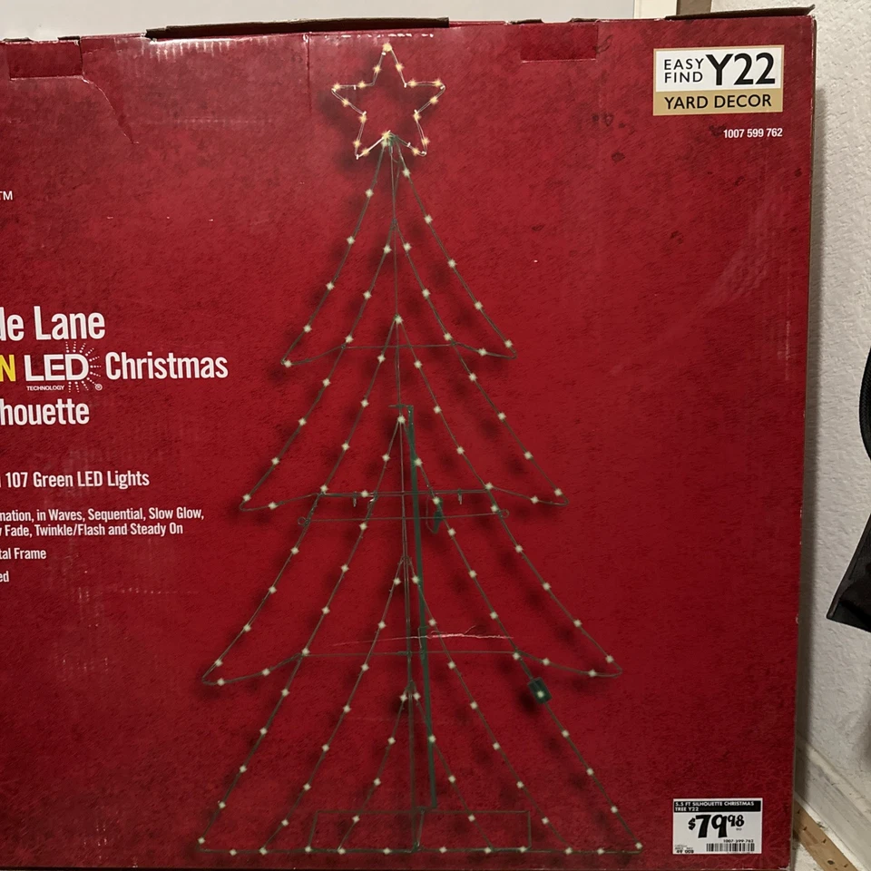 Home Accents Holiday 5ft. Yuletide Lane Motion Led Christmas Tree Silhouette New - Image 3 of 4
