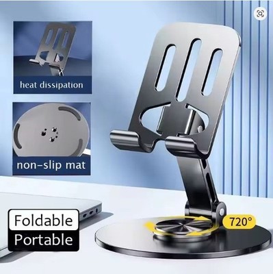 Aluminium-Handy/Tabletthalter mit 360-Grad-Drehung, universelle Halterung