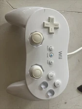 Official Nintendo Wii Pro Controller Classic White RVL-005 OEM Tested&Working