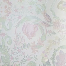 Floral Barocco Pastel Pearl Textured Versace Wallpaper