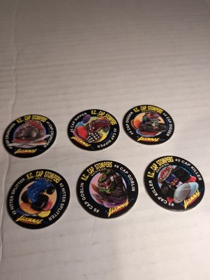 1993 Pog Pogs K.C. Cap Stompers Slammas Set Of 6