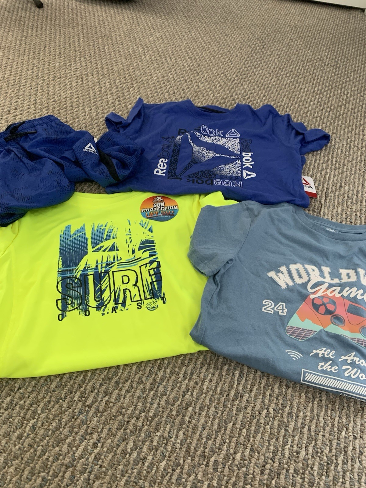 Boys Lot Shirts And Shorts 12-14 New With Tags Reebok