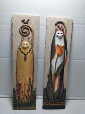 Set Of Eileen Smithson Tall 3D Cat Wall Plaques