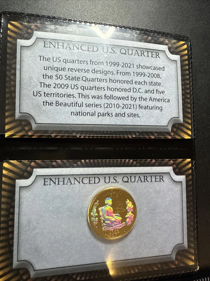 2003 Alabama Genuine U.S. Quarter Coin 24K Gold Plated Prism Hologram & Card - Image 2 of 4