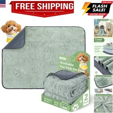 Washable Pee Pads for Dogs: 2 Pack Super Absorbent Reusable Puppy Pads, Leakp...