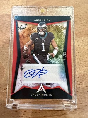 2022 Panini Chronicles Jalen Hurts Ascension Red Auto /50 Eagles ASC-JAH