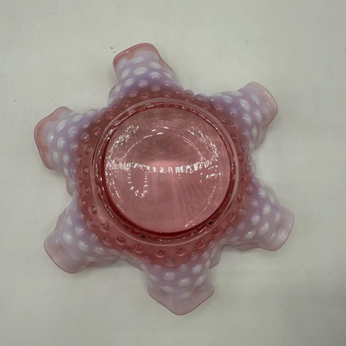Fenton Pink Opalescent Hobnail Bon Bon Dish - Picture 6 of 8