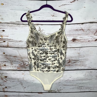 Intimately Free People NWT XS Cream - Floral Print Lace Weekend Plans Bodysuit