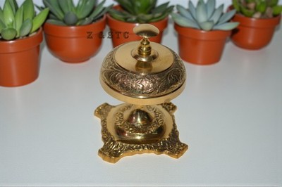 Antique Style Brass Service Bell   Hotel Reception Desk Counter Decor