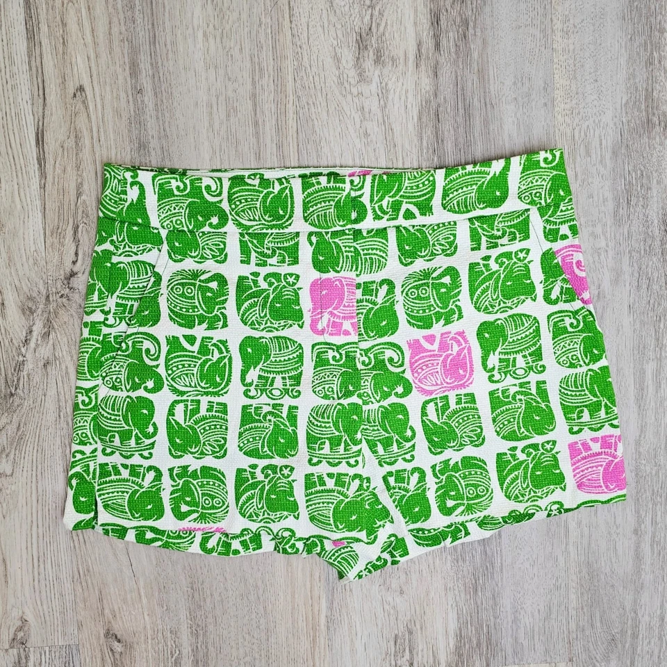 Шорты женские Trina Turk Corbin 2 со слоновьим принтом розовые зеленые размер 2 - Изображение 3 из 4