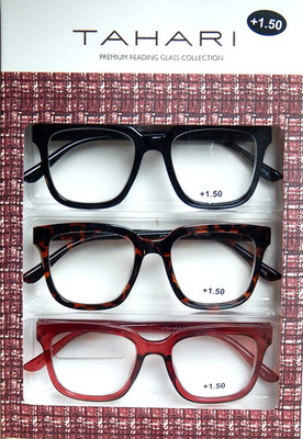 TAHARI +1.50 WOMEN'S PREMIUM READING GLASSES 3-PACK READERS NEW AUTHENTIC