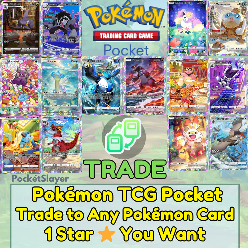[DIGITAL] Pokemon TCG Pocket Trading Trade to any 1 Star Card Pokemon ⭐ you want
