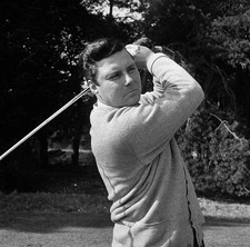 Golfer Peter Alliss swinging his golf club March 31st 1957 Old Photo