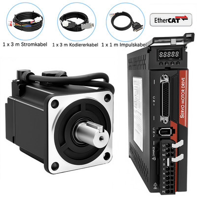 Modbus RS485 Servomotor mit Bremse 17-Bit-Encoder EtherCAT 400W 750W 3000 U/min
