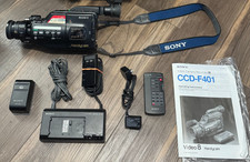 Sony CCD-F401 Handycam Video 8 Remote w/Battery Manual Charger Box Remote  RFU