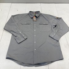 JS Safety FR Work Shirt Mens Large Gray Flame Resistant Workwear NFPA 70E CAT 2