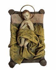 Statua Murcian Vintage Bambino Gesù Terracotta Made In Spain Natività Belen Manger